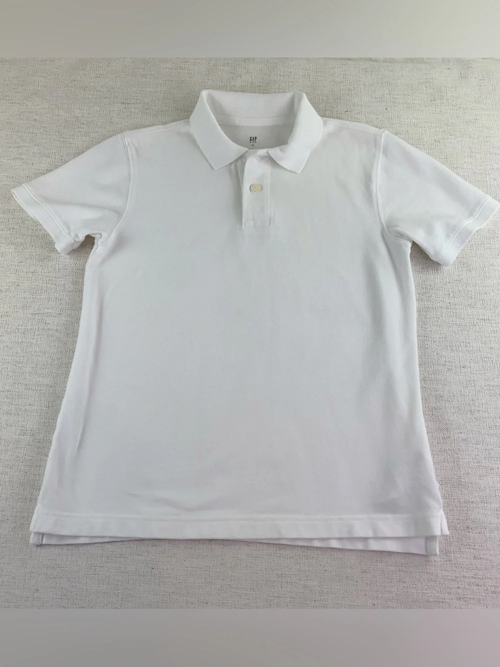 GAP boy's White Short Sleeve Polo shirt  solid size XL 100% cotton uniform